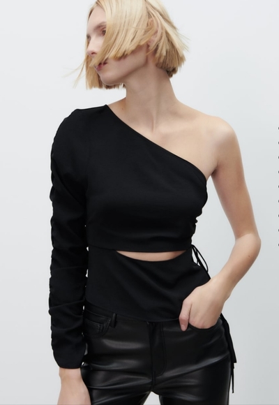 NWT Zara asymmetric cut out top - Picture 4 of 9